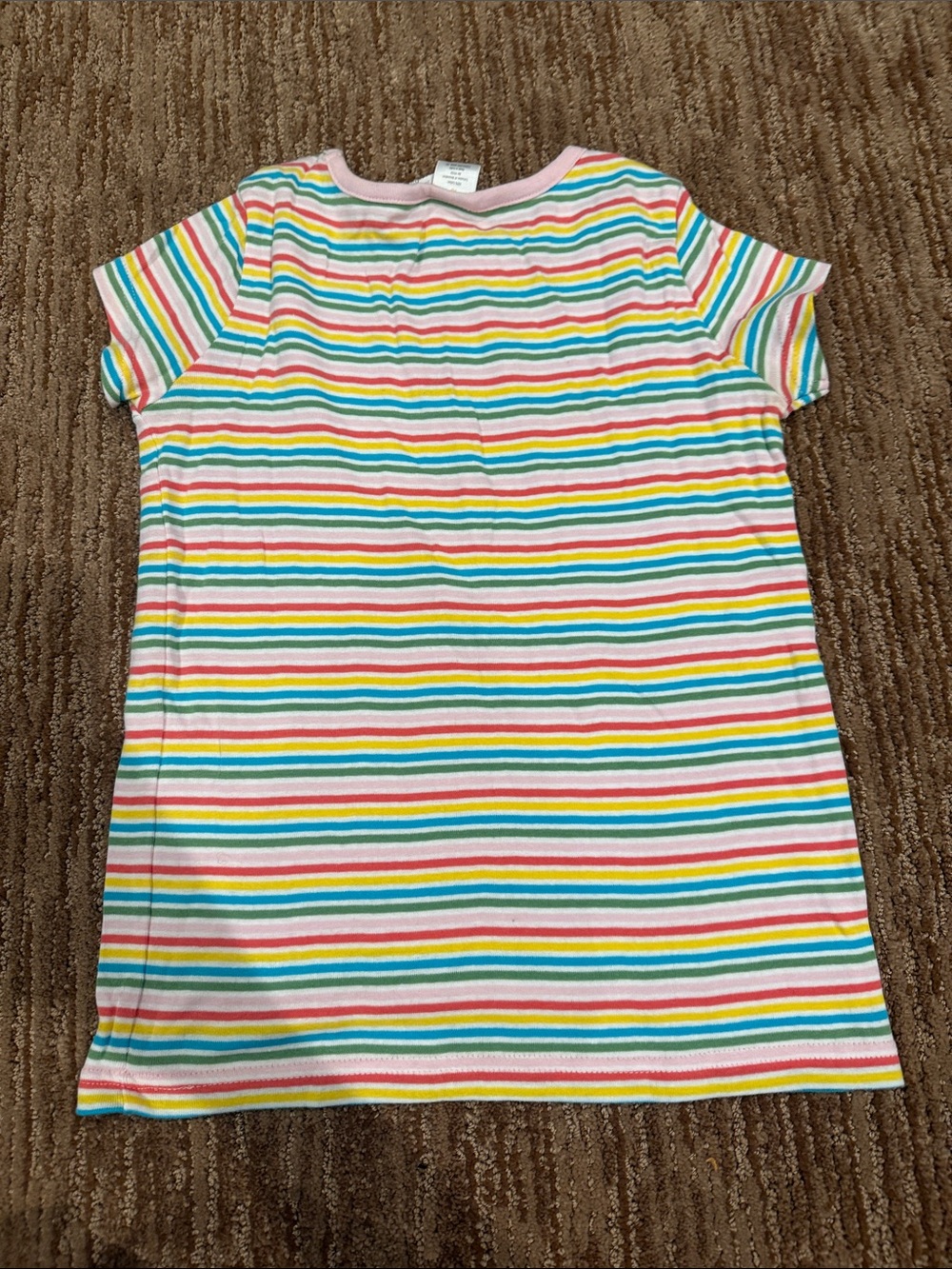 Gymboree Rainbow Stripe Tee with Pink Trim and Flower - Picture 3 of 3